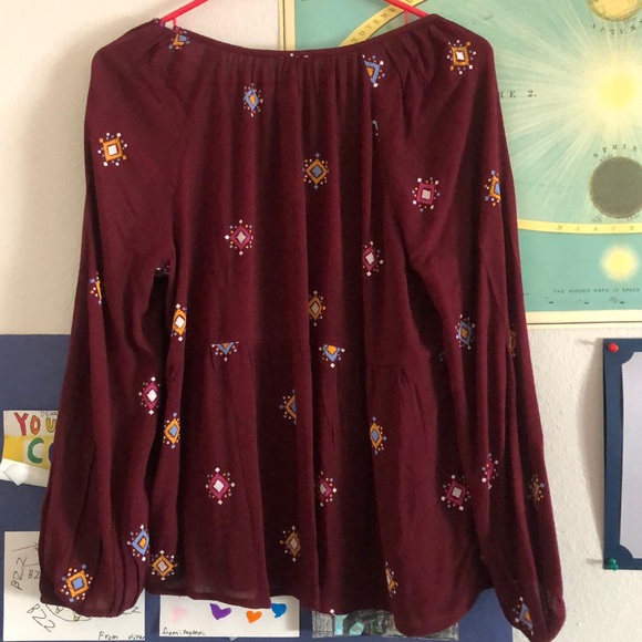 Beautiful Burgundy Blouse - Picture 2 of 3